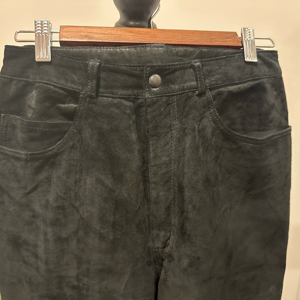 Carroll Reed Black Suede Pants Size 8 - Picture 7 of 9